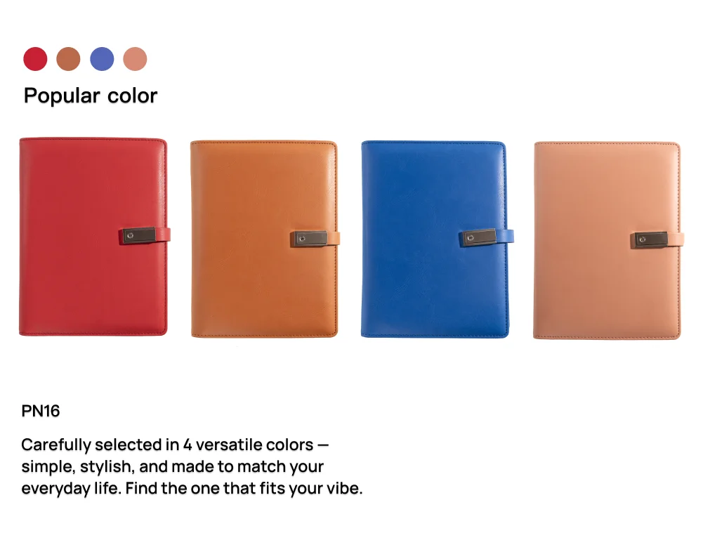 Leather Notebook with Built-in Power Bank, USB Drive, 3-in-1 Charging Cable, and A5 Planner Perfect for Business, Travel, Gift