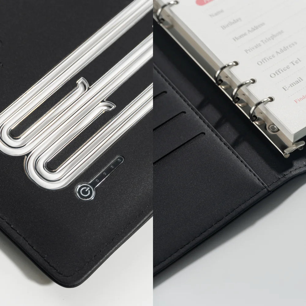 A5 Notebook with built-in Power Bank, wireless Charging, 3-in-1 charging cable, USB drive,  Multifunction Journal for Office