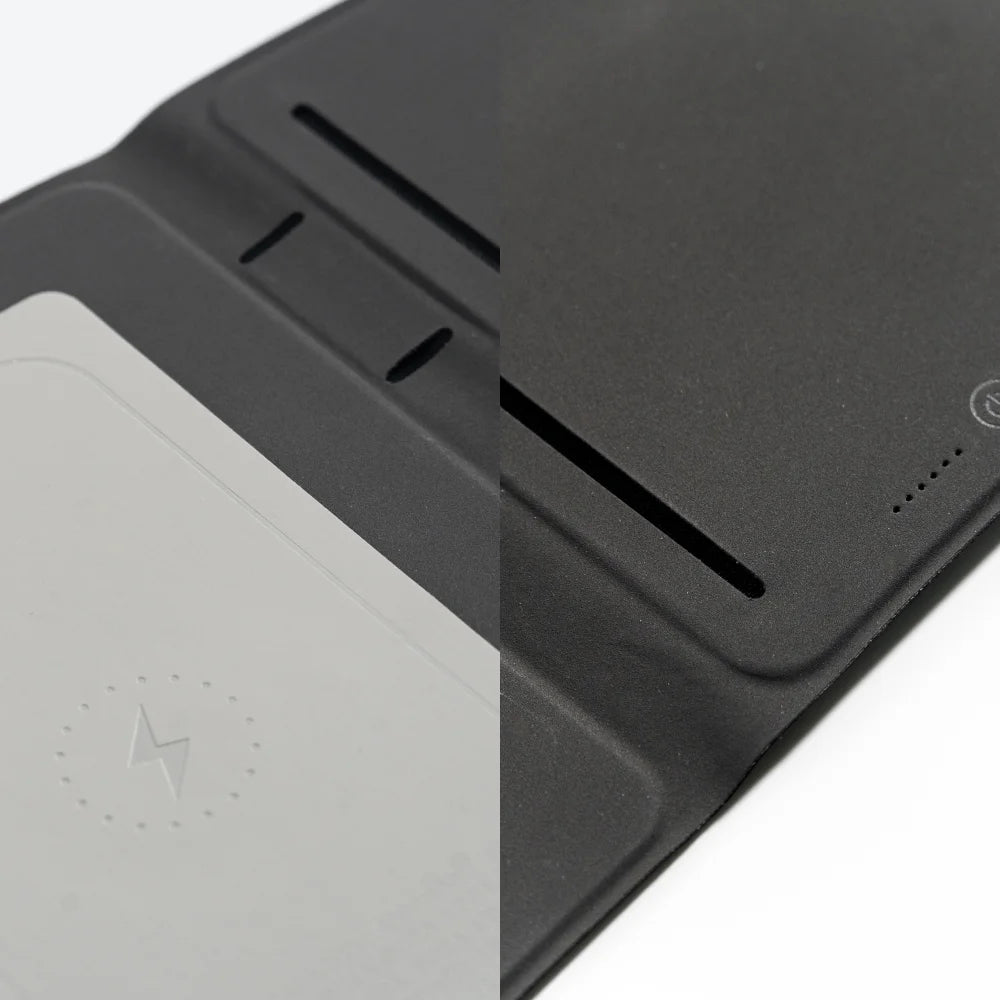 Ultra Slim Wireless Charging Notebook with Hidden Phone Stand, B5 Portable Planner for Work and Travel