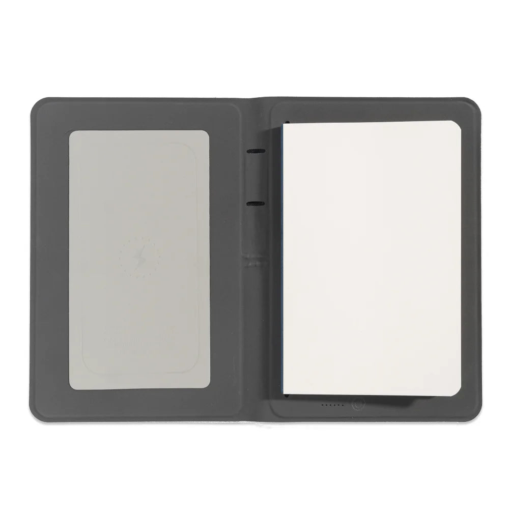 Ultra Slim Wireless Charging Notebook with Hidden Phone Stand, B5 Portable Planner for Work and Travel