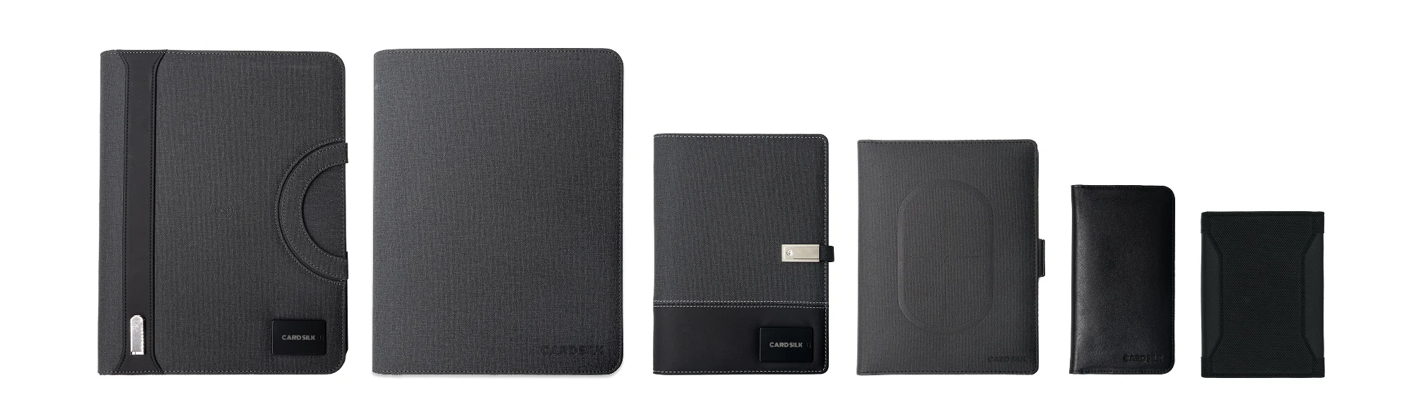 A5 Charging Notebook with Waistband Cover Design, 3-in-1 Cable, 8000mAh Power Bank, Card Slots and Document Pocket